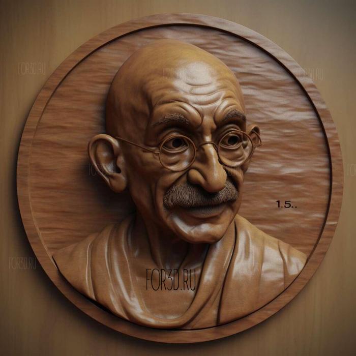 Gandhi 5 2 stl model for CNC